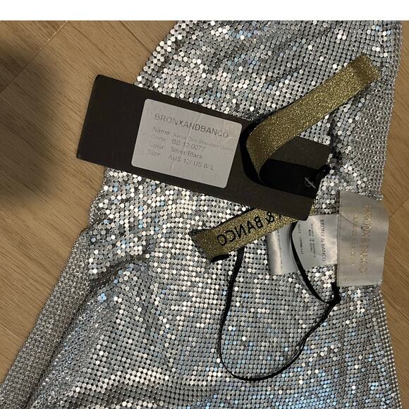 Bronx And Banco Xenia One Shoulder Metal Dress - Picture 7 of 11